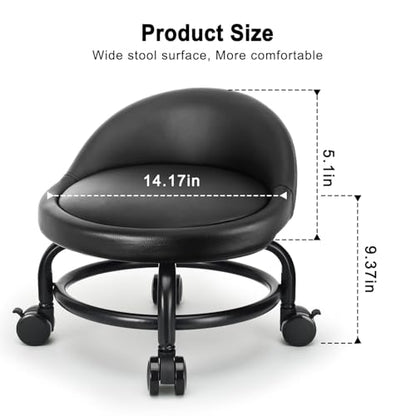Rolling Stool with Backrest Low Height Rolling Stools