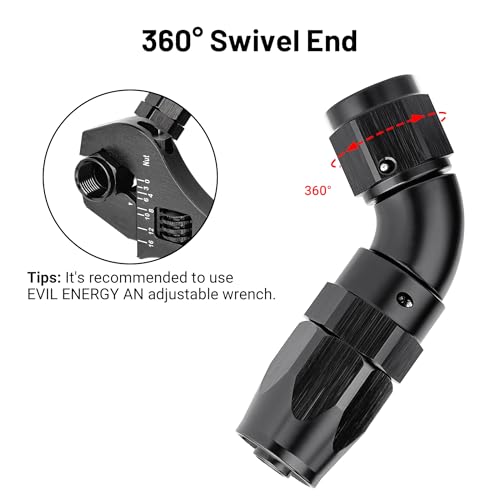 6AN 60 Degree One Piece Full Flow Hose End Fitting Swivel for CPE Braided Hose