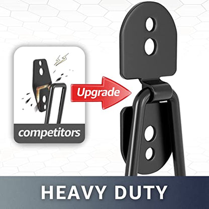 Garage Hooks 11.8" Long with 2 Extension Storage Straps (4 Count)