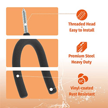 16 Pack Screw in U Hooks Wall Organizers (16 Count)