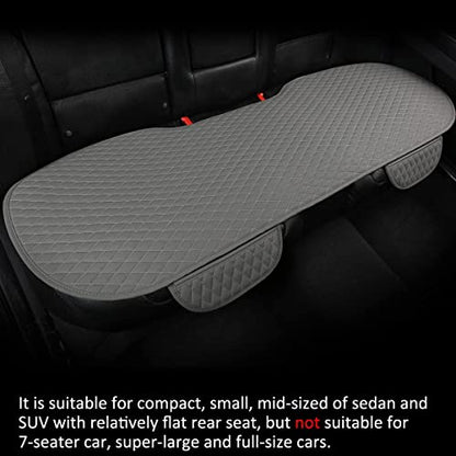 Pu Leather Car Seat Bottom Covers Protectors Include 1 Pair Front Driver Seat Pad Mat and 1 Rear Bench Cover Universal Fit 90% Vehicles