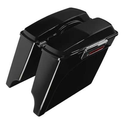Motorcycle Saddlebags 5" Stretched Extended Hard Saddle Bags W (2 Count)