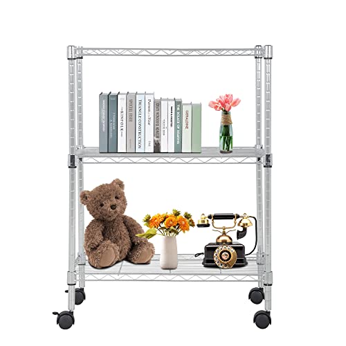 3 Tier Wire Shelf with Wheels