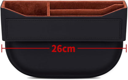 Car Seat Gap Filler Organizer for Tesla Model 3/Model Y/Model X/Model S/Cybertruck,Car Front Seat Organizer Car Console Side Pocket with USB Charging Hole,A Red