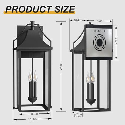 25IN Dusk to Dawn Outdoor Wall Sconce