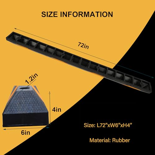 72" Rubber Parking Curb with Bolts