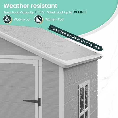 Outdoor Resin Storage Shed 6x4.5 FT