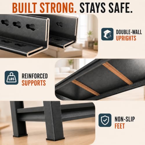 Metal Bookshelf 3 Tier Boltless Steel Bookcase Storage Shelf