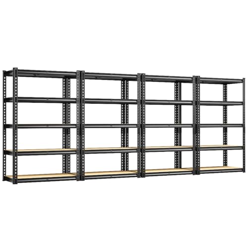 Storage Shelves with Smooth Edges for Garage Basement Shed Pantry (4 Count)
