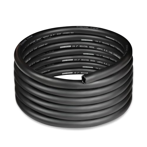 1" Heater Hose Coolant Radiator Straight 60PSI SAE 20R3 15FT Black