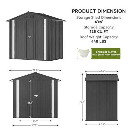 Outdoor Storage Shed Metal Garden Tool House Lockable