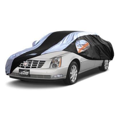 Car Cover Waterproof All Weather with Silver Strip Design