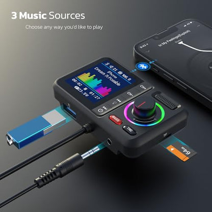 Bluetooth Car Adapter with Large Color Screen