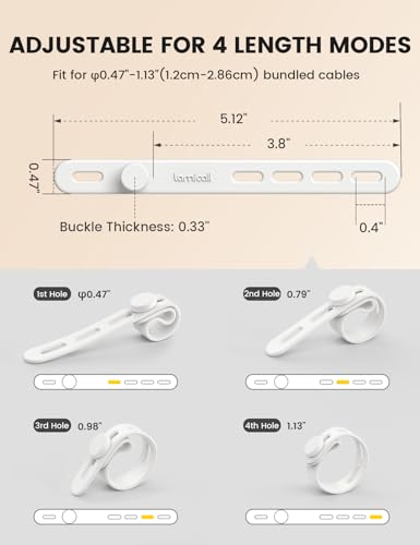 10 Pack Silicone Cable Ties Cord Organizer (10 Count)