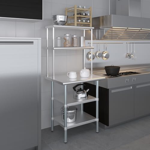 Stainless Steel Work Table with 2 Shelves