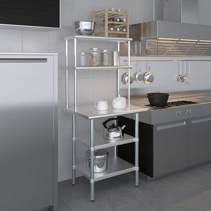 Stainless Steel Work Table with 2 Shelves