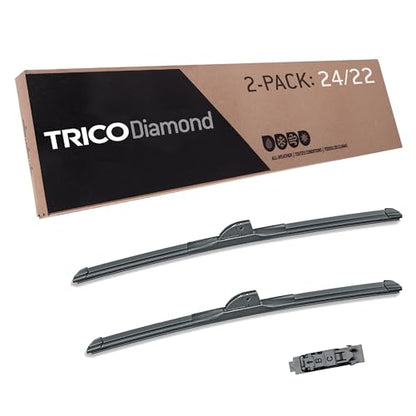 Diamond 24" + 22" Super Premium Automotive Replacement Windshield Wiper Blades (2 Count)