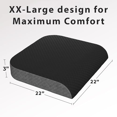 Extra Large Seat Cushion Stylish Plush Velvet Cover XL Memory Foam for Office Chair