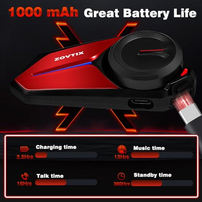 Motorcycle Helmet Headset 8 Riders Communication System X8 Intercom with Music Sharing