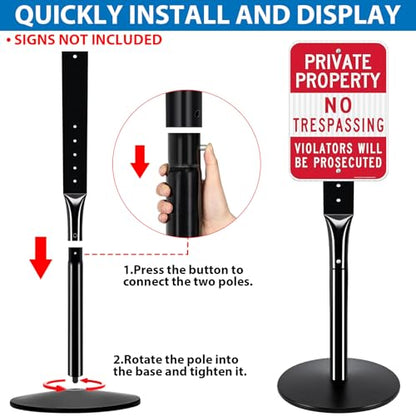 2Pack Heavy Duty Parking Sign Post for Outside (2 Count)