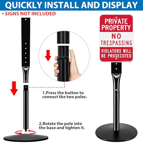 Heavy Duty Parking Sign Post Stand 49"