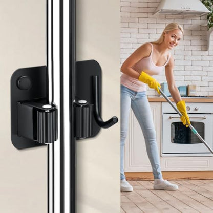 4 Pack Broom Holder with Heavy Duty Hooks (4 Count)