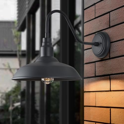 14in Outdoor Gooseneck Light Fixture for Porch