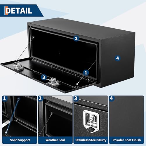 Black Steel Truck Bed Tool Box