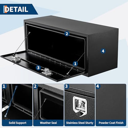 Black Steel Truck Bed Tool Box
