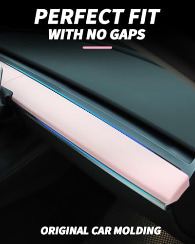 Dashboard Cover Wrap and Front Door Inner Armrest Panel Cover Trim Compatible with Tesla Model 3 2021