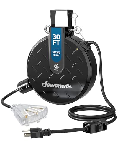 Ceiling Wall Mount Retractable Extension Cord Reel with 30FT Cord