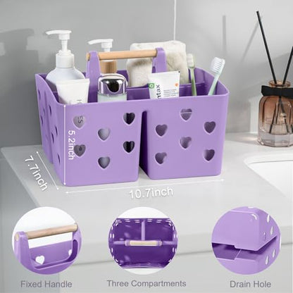 Portable Shower Caddy Plastic Shower Basket Organizer with Handle