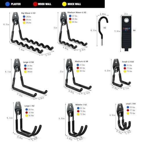 Garage Wall Hooks 46 Pack (46 Count)