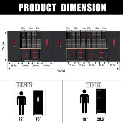 20Pcs Garage Cabinet Storage Systemwith Metal Cabinet