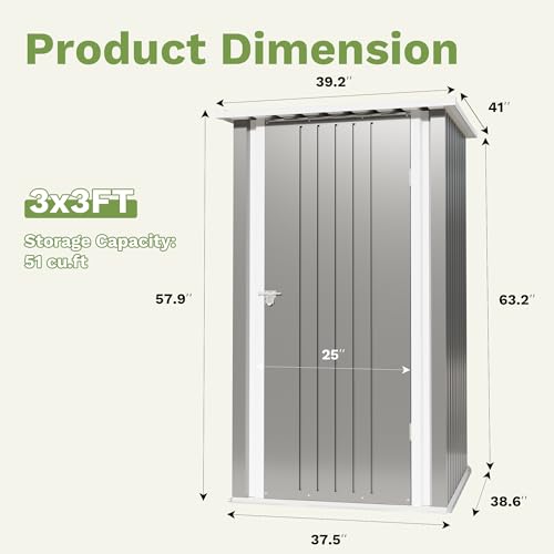 3x3 FT Outdoor Storage Shed