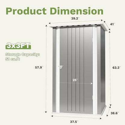 3x3 FT Outdoor Storage Shed