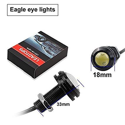 10Pcs 18mm 12V Red Eagle Eye LED Car Fog DRL Daytime Running Light Backup Reverse Tail Rock Lights Small bulb (10 Count)