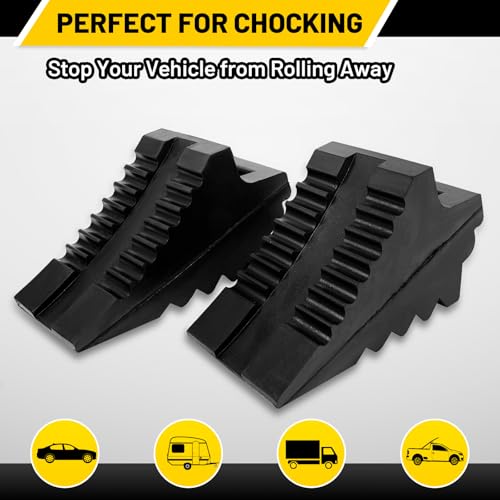 Solid Rubber Wheel Chocks Heavy Duty Trailer Chock (2 Count)