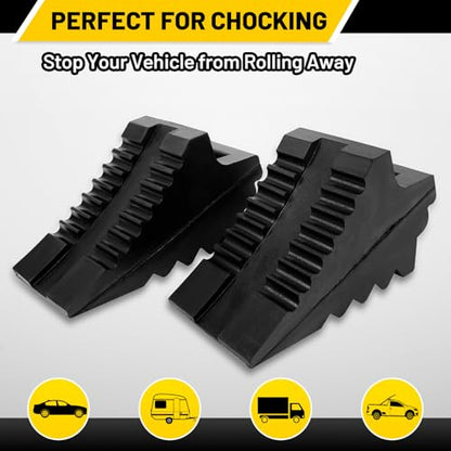 Solid Rubber Wheel Chocks Heavy Duty Trailer Chock (2 Count)