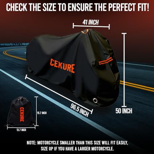 240D Heavy Duty Motorcycle Cover Fits up to 96"