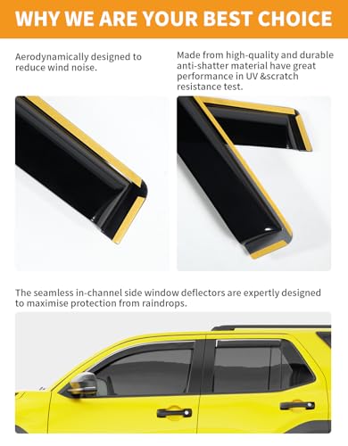 in Channel Window Visors Rain Guards for Toyota 4Runner 2025 2026
