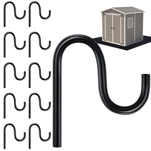 10 Pcs 2'' Long Shed Hooks Shed Accessories Without Drilling Hole for Hanging Heavy Duty Individual Utility Hooks Universal Wall Mounted J Utility Hangers for Tools Shovels Rakes (10 Count)