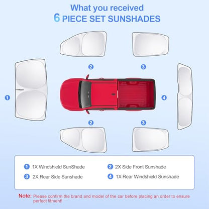 6pcs Car Window Shades for Chevrolet Colorado 2015 (6 Count)