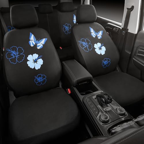 Blue Butterfly Car Seat Covers Full Set