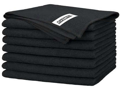 Black Microfiber Cleaning Cloth (8 Count)