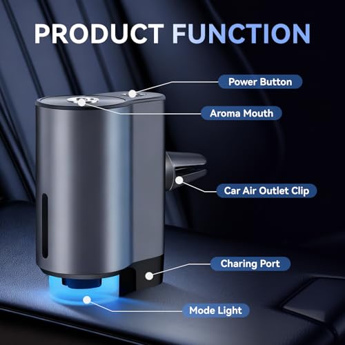 Auto Aromatherapy Smart Car Air Freshener Diffuser with 3 Scent Options