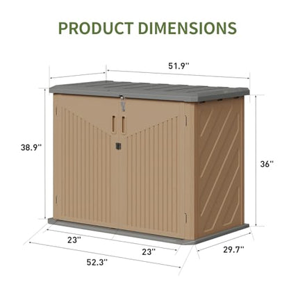 Outdoor Storage Cabinet 35 Cu.Ft Outdoor Trash Can Storage Shed