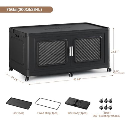 300 Qt Extra Large Stackable Storage Bin with Lid