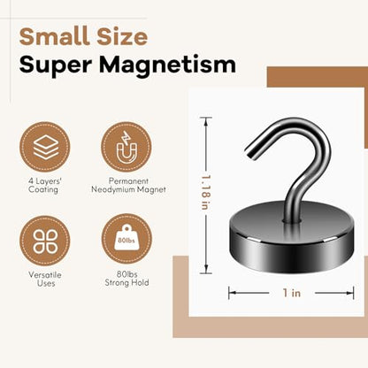 Magnetic Hooks Steel Tube Design for Cruise (10 Count)