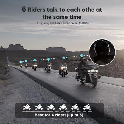 Q4 Motorcycle Bluetooth Communication System Headset Intercom (2 Count)